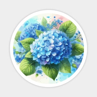 Blue Hydrangea Flowers Magnet